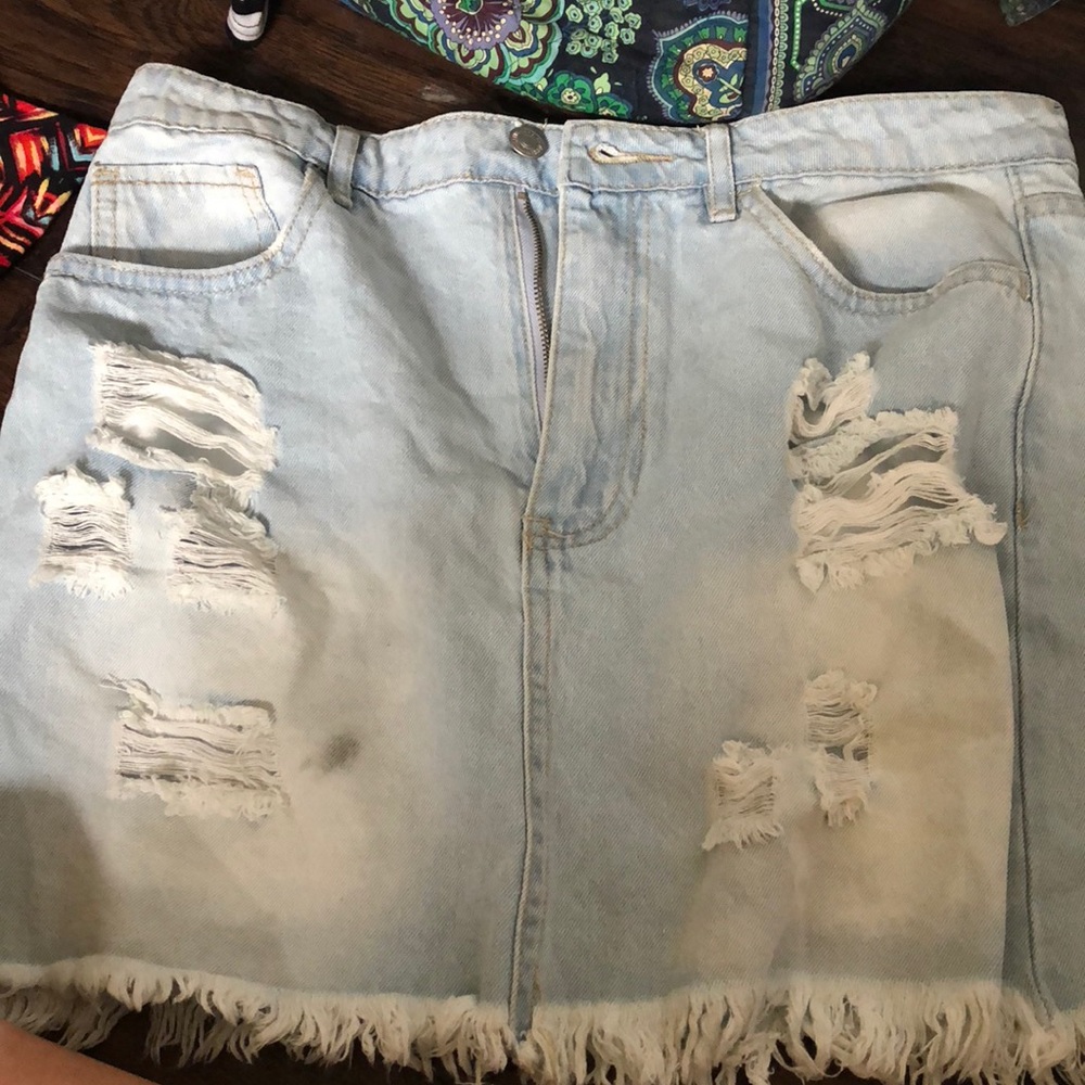 Mini denim skirt